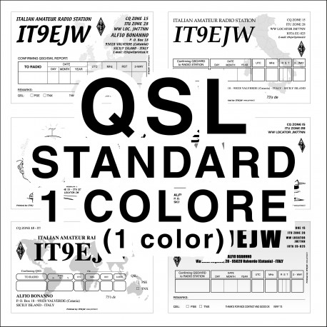 Standard 1 color QSL cards